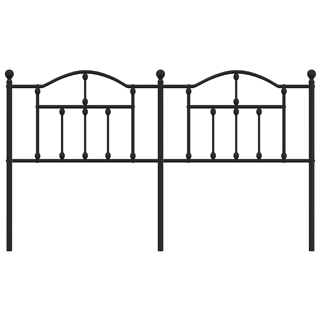 Elegant 180cm Black Metal Headboard for King Beds