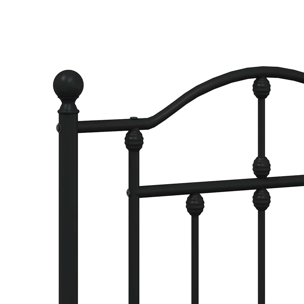 Elegant 180cm Black Metal Headboard for King Beds
