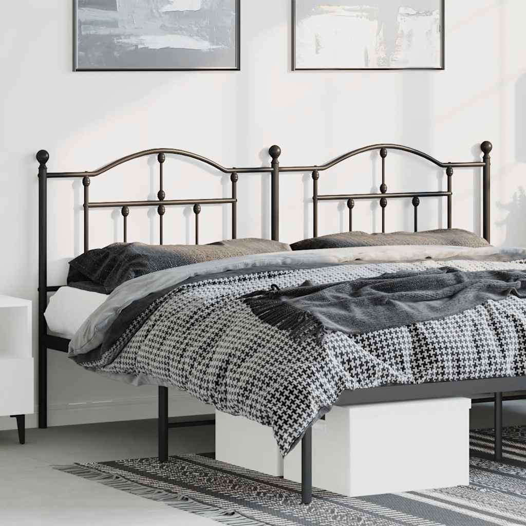 Elegant Black Metal Headboard - 193 cm for Modern Bedrooms