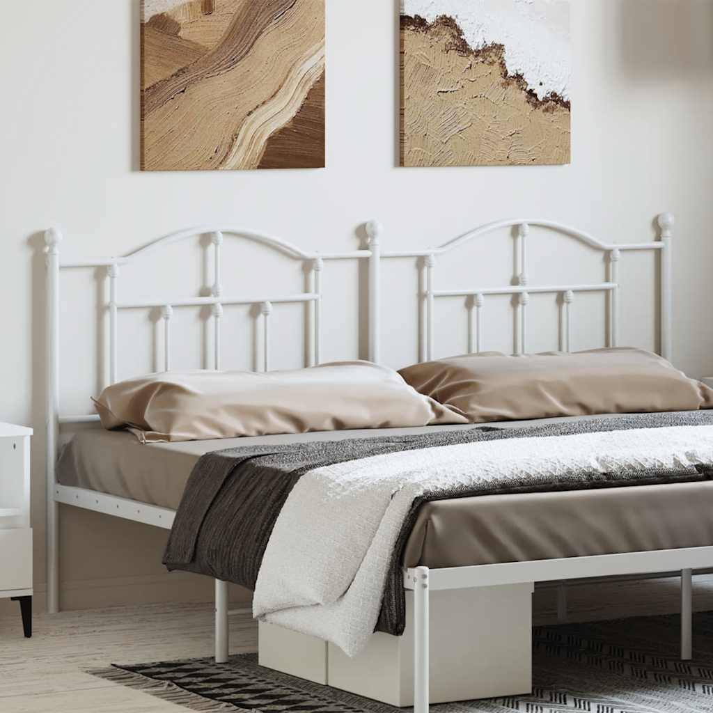 Elegant White Metal Headboard (180 cm) - Stylish Bedroom Decor
