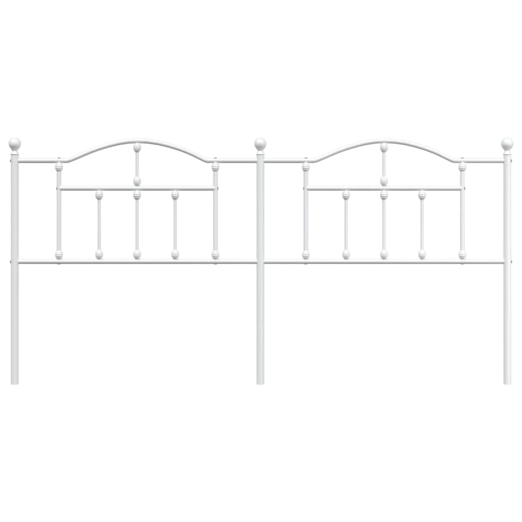 Elegant White Metal Headboard - 200 cm Sturdy Bed Frame
