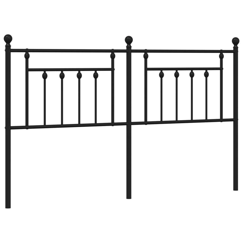 Sleek Black Metal Headboard - 160 cm - Modern Elegance