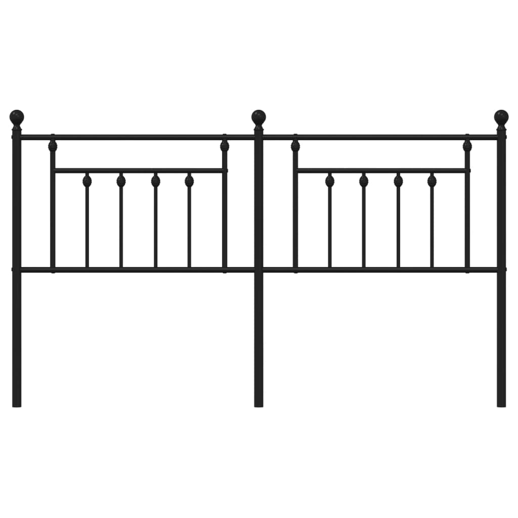 Sleek Black Metal Headboard - 160 cm - Modern Elegance