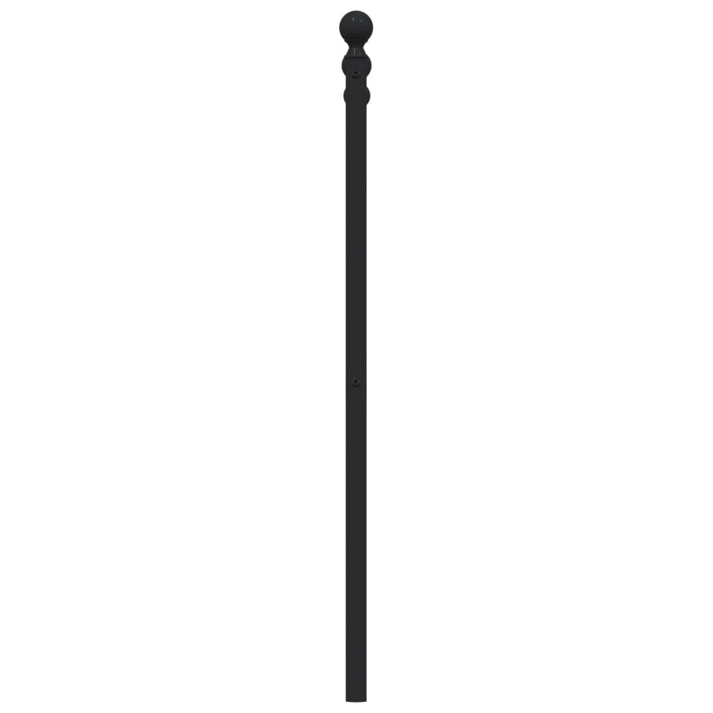 Sleek Black Metal Headboard - 160 cm - Modern Elegance