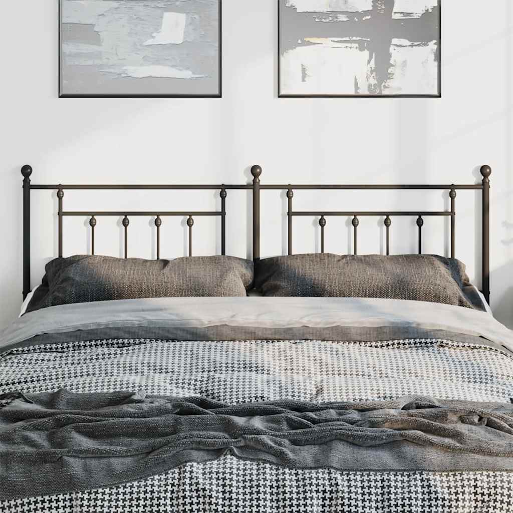 Sleek Black Metal Headboard - 180 cm Modern Bedroom Essential