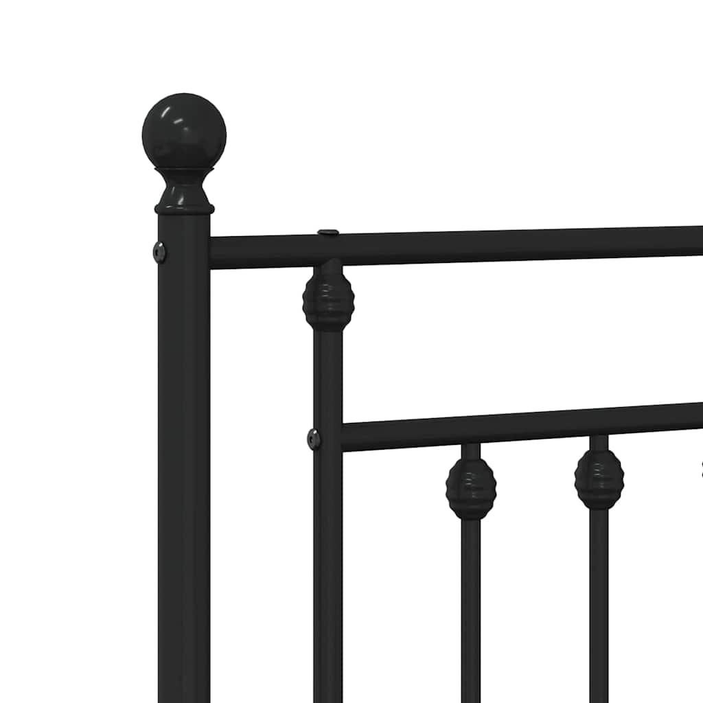 Sleek Black Metal Headboard - 180 cm Modern Bedroom Essential
