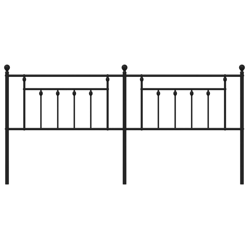 Elegant Black Metal Headboard - 200 cm Sturdy Design