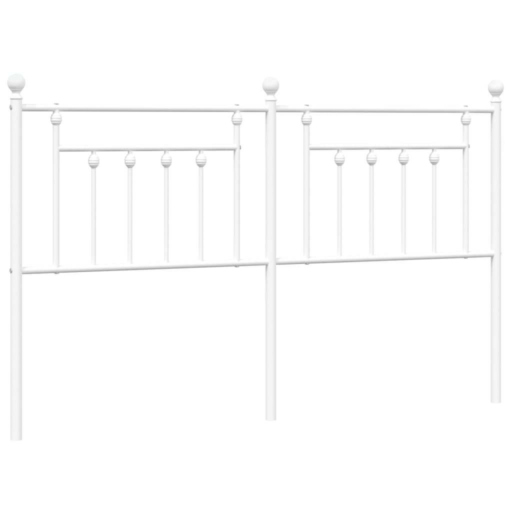 Elegant White Metal Headboard - 160 cm King Size Bed Frame