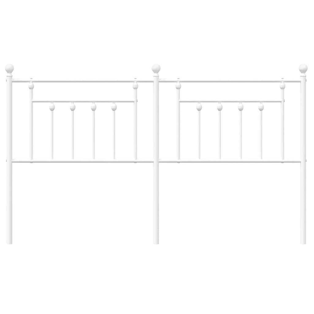 Elegant White Metal Headboard - 160 cm King Size Bed Frame