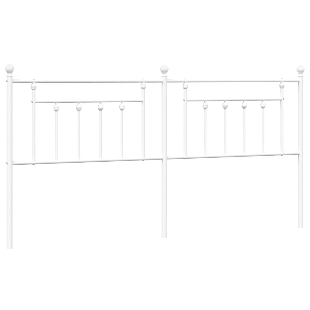 Elegant White Metal Headboard - 193 cm for King Size Beds