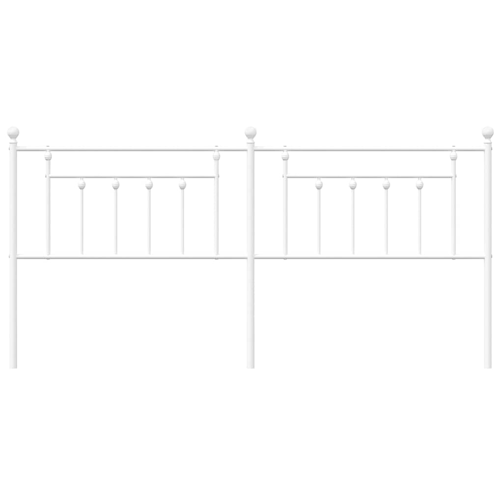 Elegant White Metal Headboard - 193 cm for King Size Beds