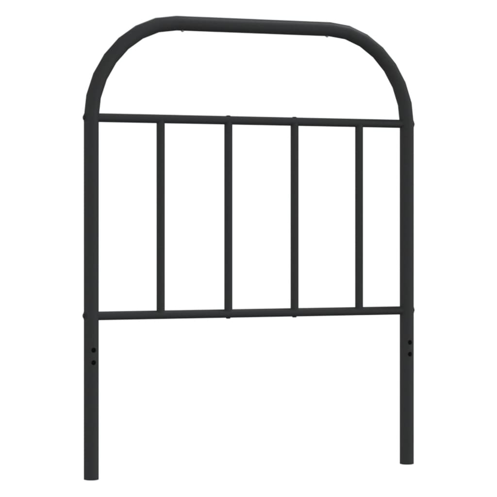 Sleek Black Metal Headboard - Stylish 75 cm Design
