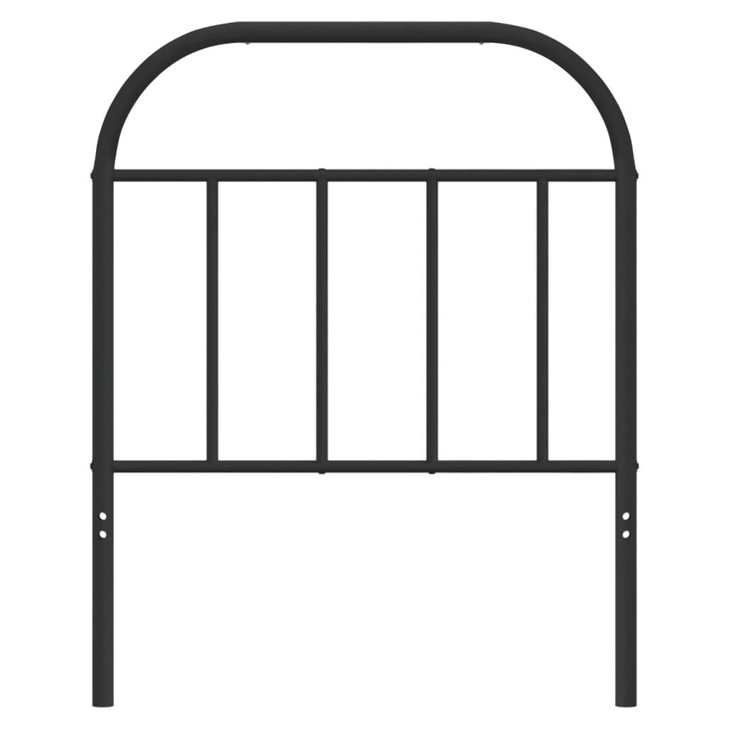Sleek Black Metal Headboard - Stylish 75 cm Design