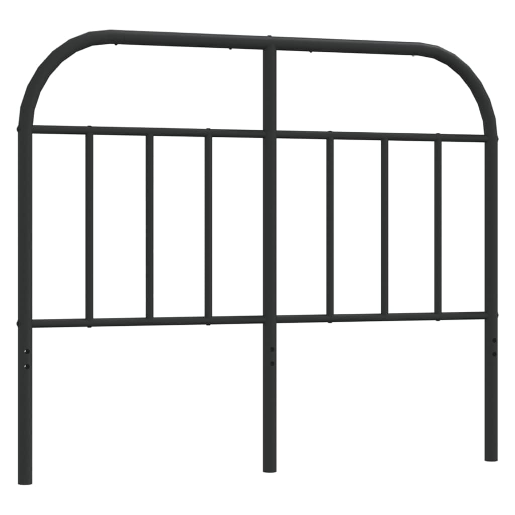 Sleek Black Metal Headboard - 120 cm Modern Bedroom Elegance