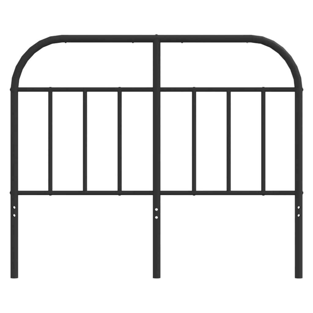 Sleek Black Metal Headboard - 120 cm Modern Bedroom Elegance