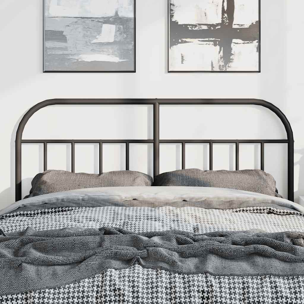 Elegant Black Metal Headboard - 150 cm Modern Design