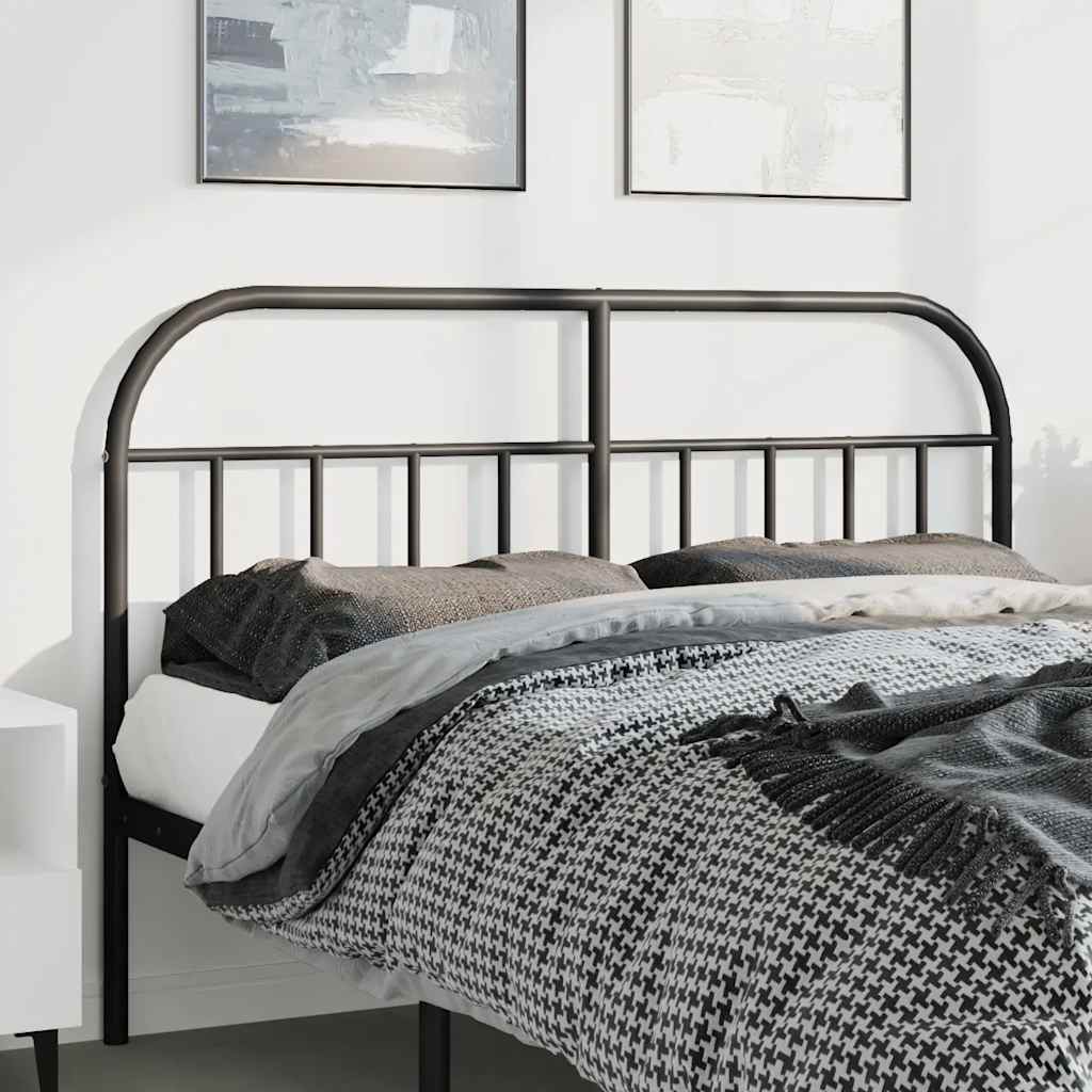 Elegant Black Metal Headboard - 150 cm Modern Design