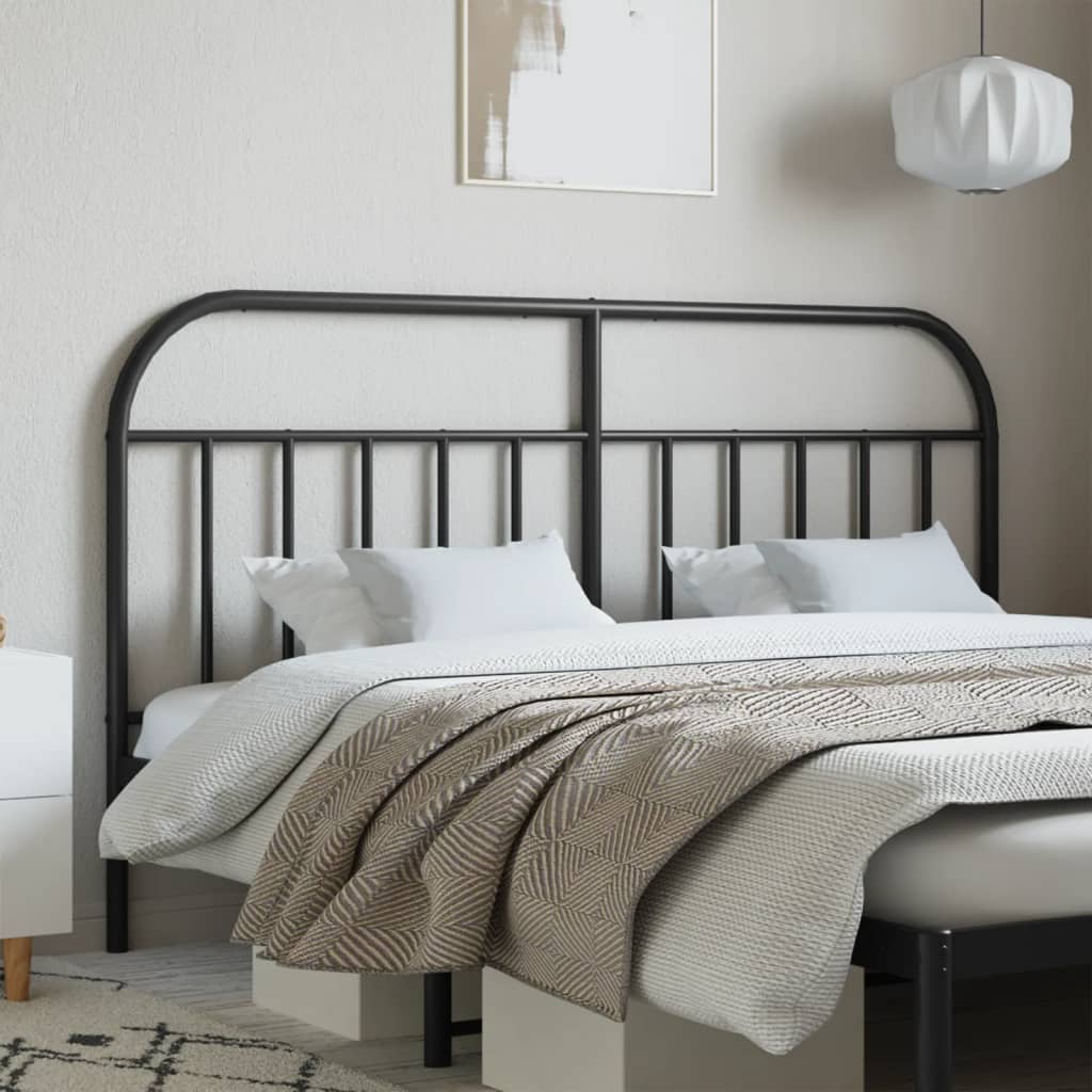 Metal Headboard Black 160 cm