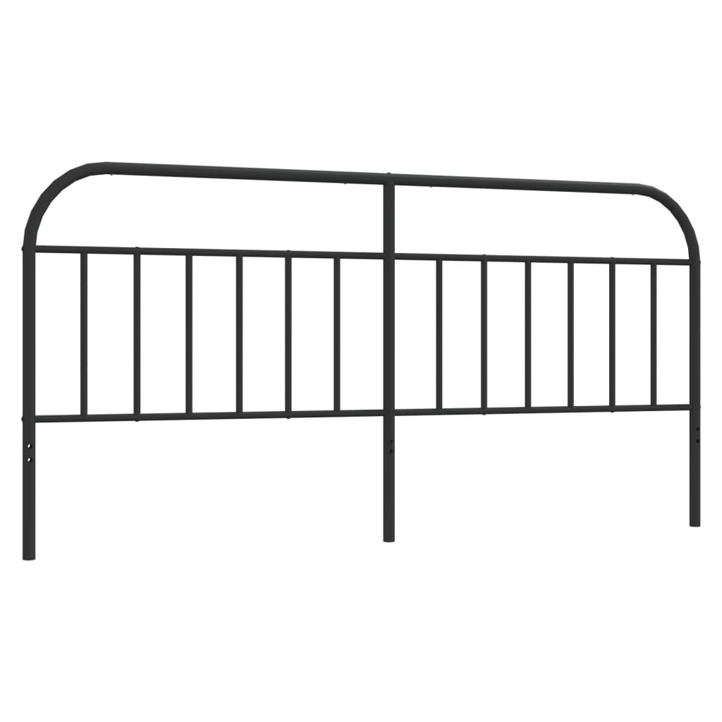 Sleek Black Metal Headboard - 200 cm Stylish Bedroom Decor