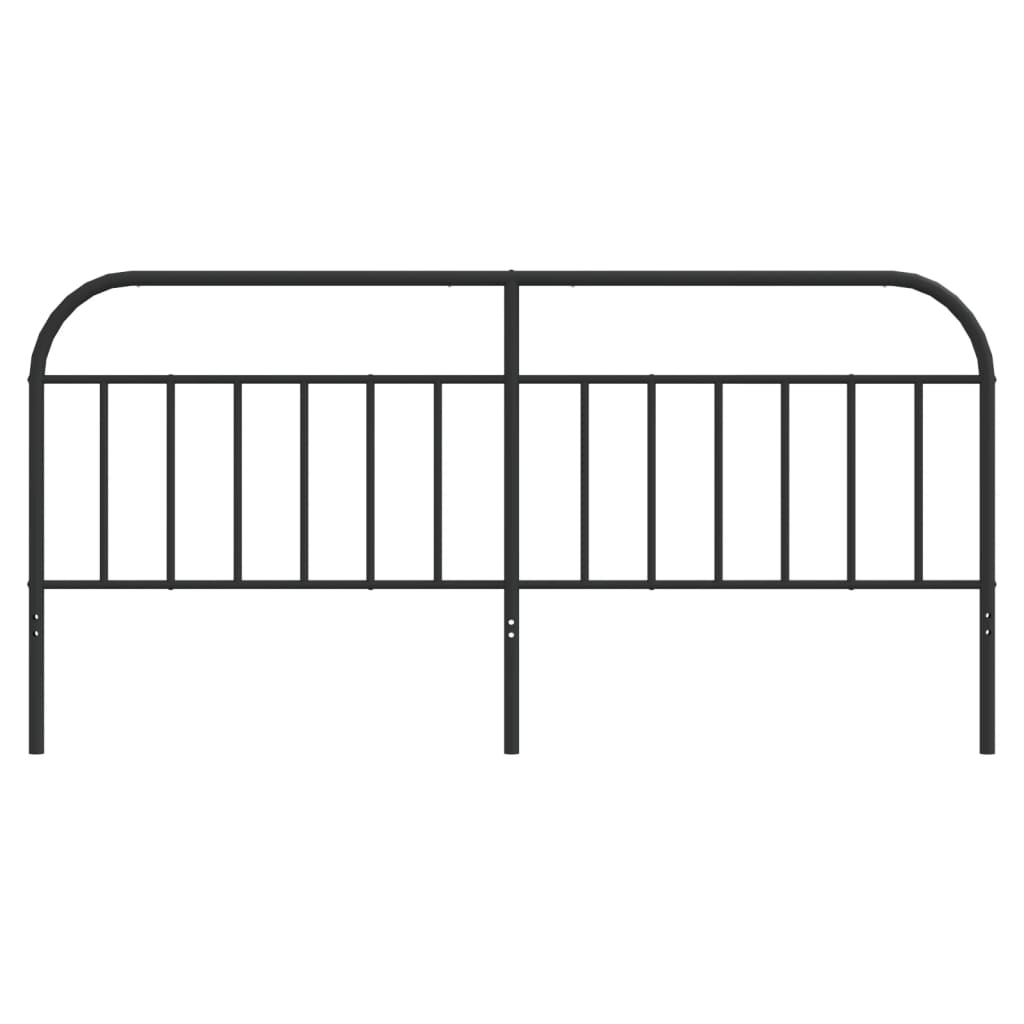 Sleek Black Metal Headboard - 200 cm Stylish Bedroom Decor