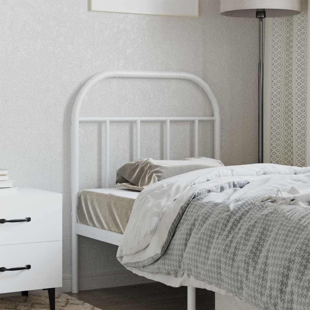 Elegant White Metal Headboard - 75 cm Sleek Design