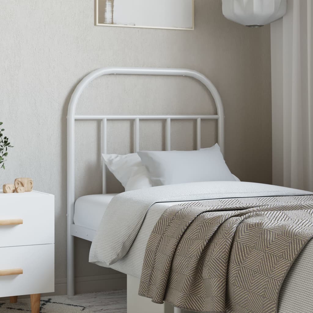 Elegant White Metal Headboard - 75 cm Sleek Design