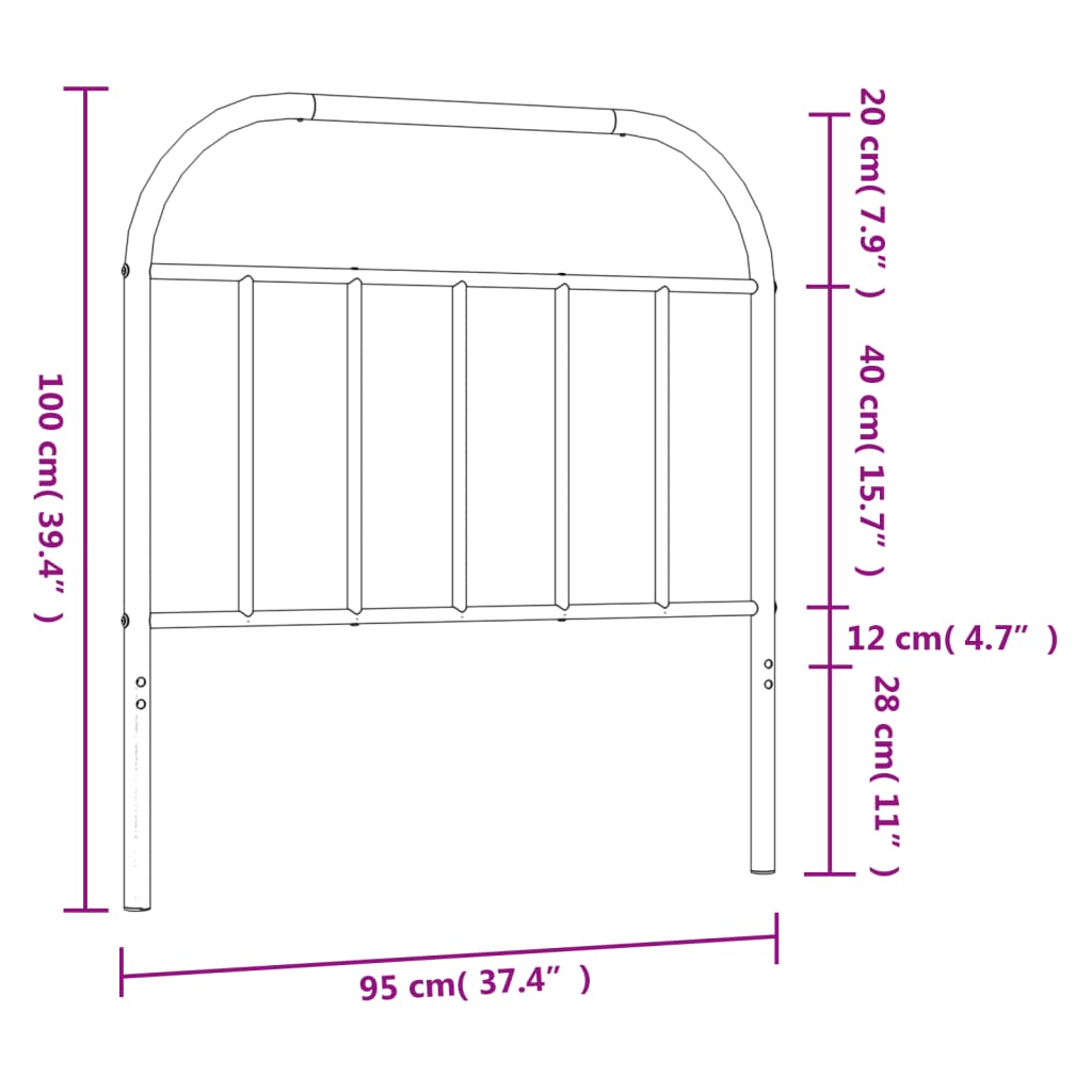 White Metal Headboard - Elegant 90 cm Design for Stylish Bedrooms