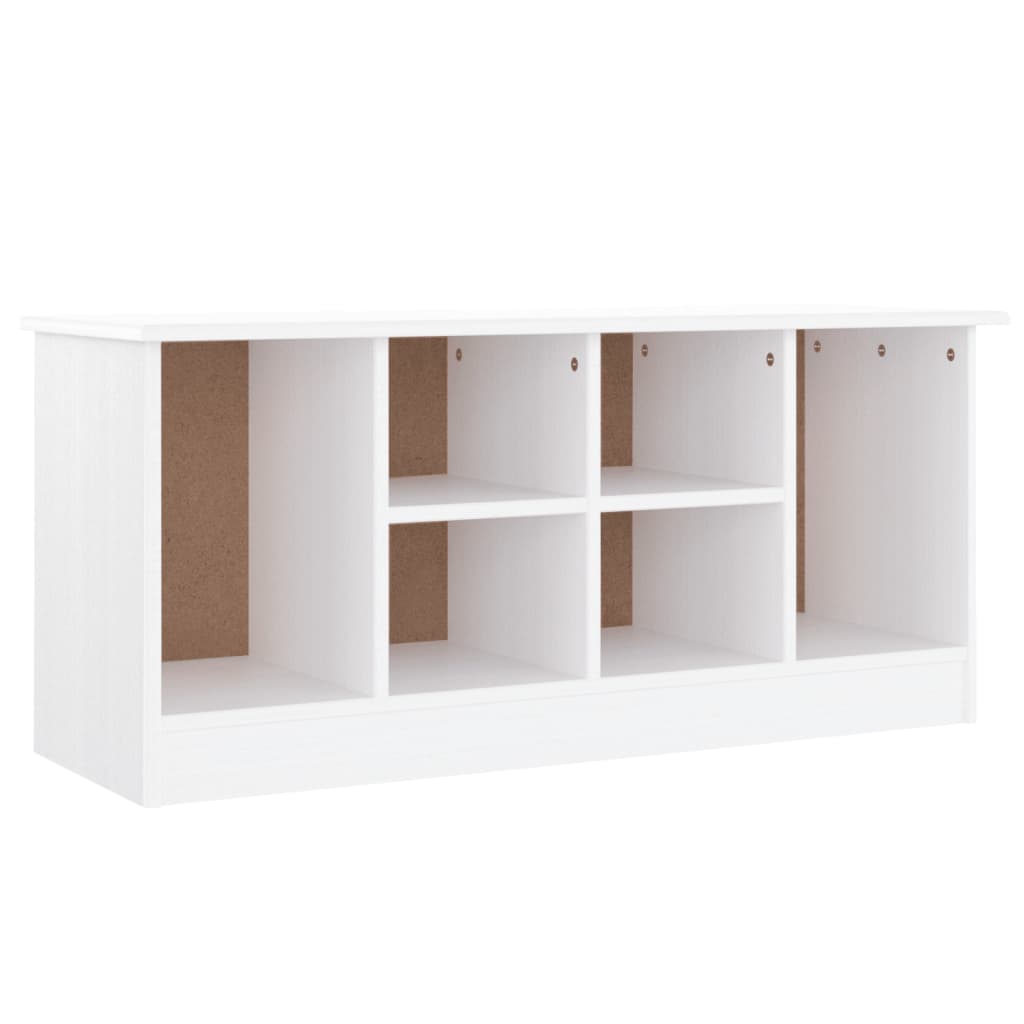 Shoe Bench ALTA White 100x35x45 cm, Solid Pine Wood