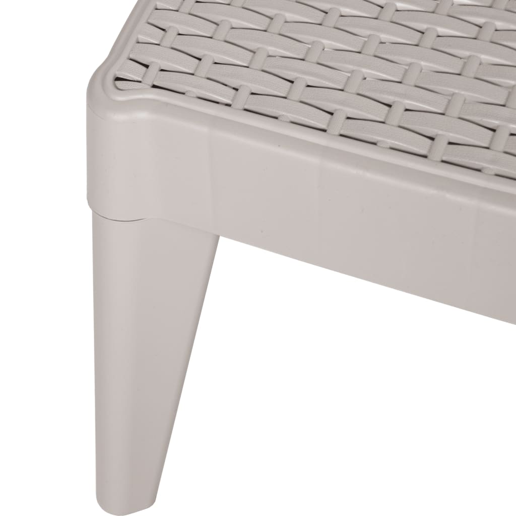 Cappuccino Sun Lounger, 186x60x29 cm, Durable PP Material