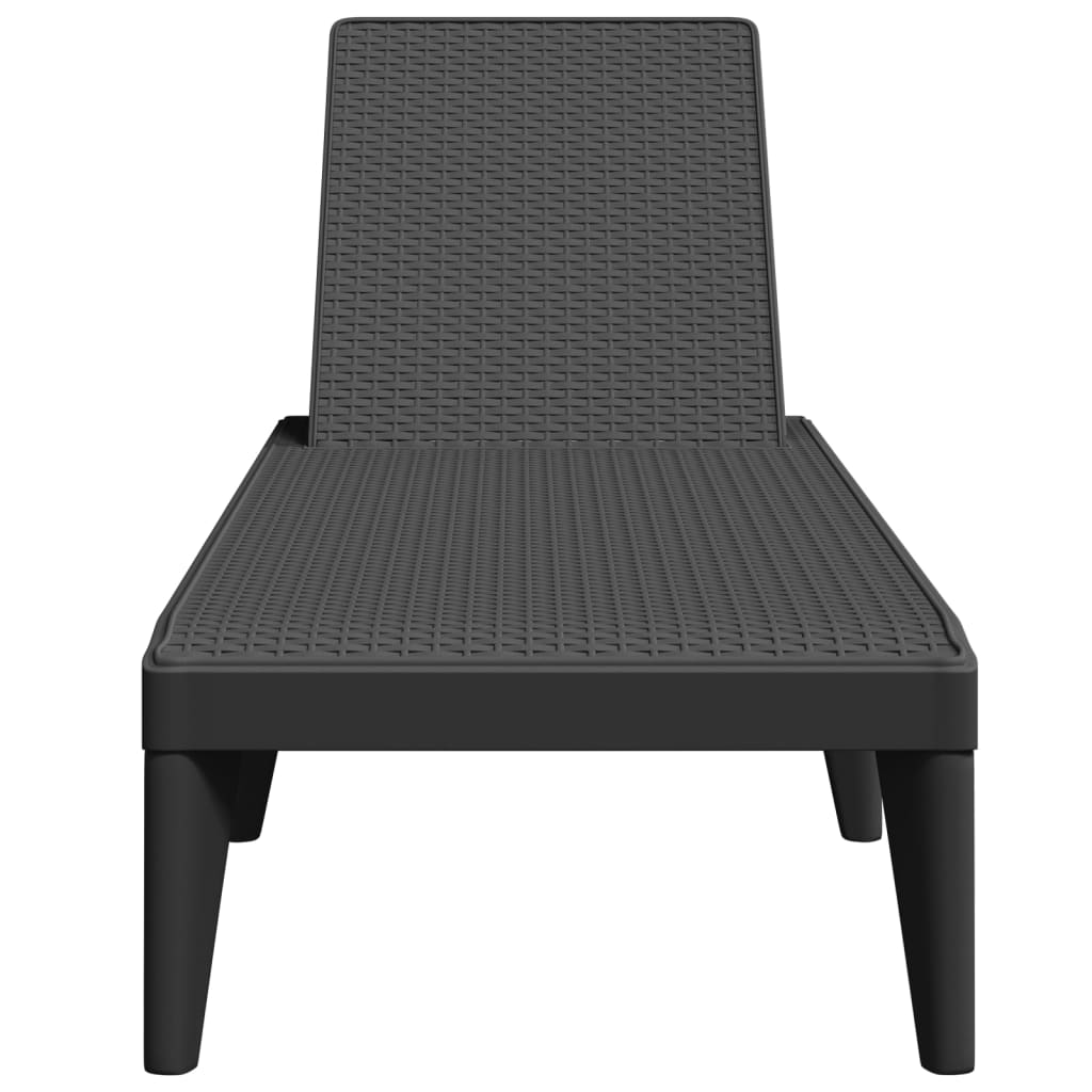 Anthracite PP Sun Lounger 186x60x29 cm – Stylish Outdoor Relaxation