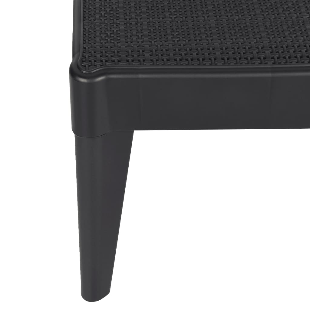 Anthracite Sun Lounger 186x60x29 cm - Durable PP Material