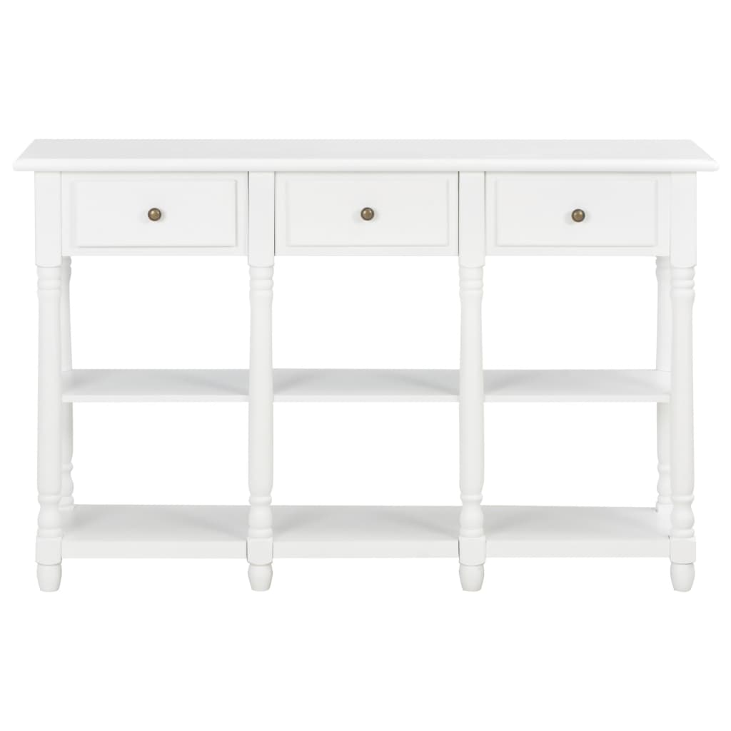 Sleek White Console Table - 110x30x76cm Engineered Wood