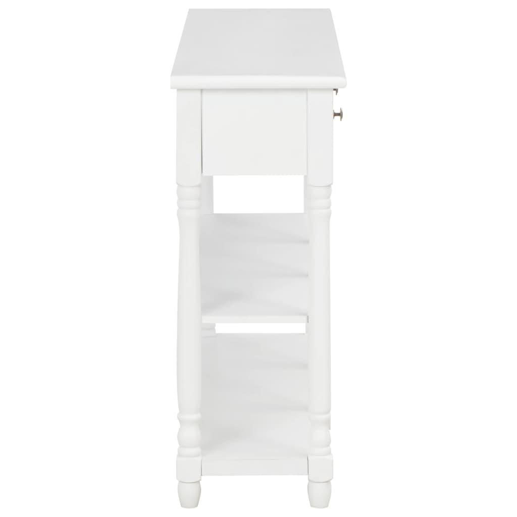 Sleek White Console Table - 110x30x76cm Engineered Wood