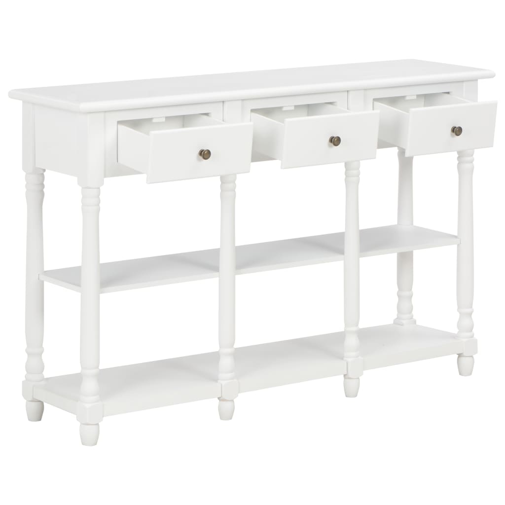 Sleek White Console Table - 110x30x76cm Engineered Wood