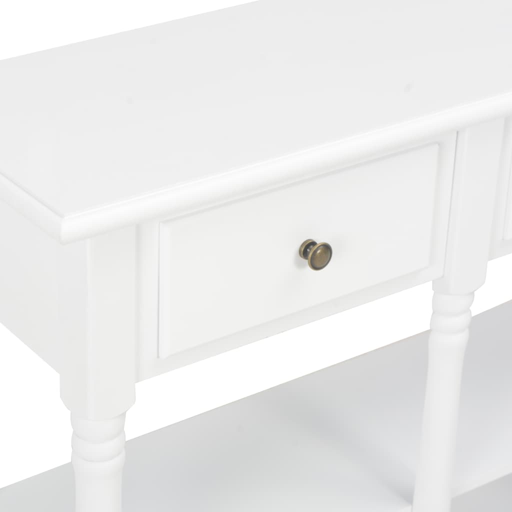 Sleek White Console Table - 110x30x76cm Engineered Wood