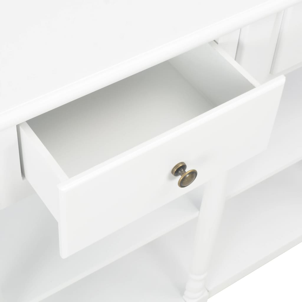 Sleek White Console Table - 110x30x76cm Engineered Wood