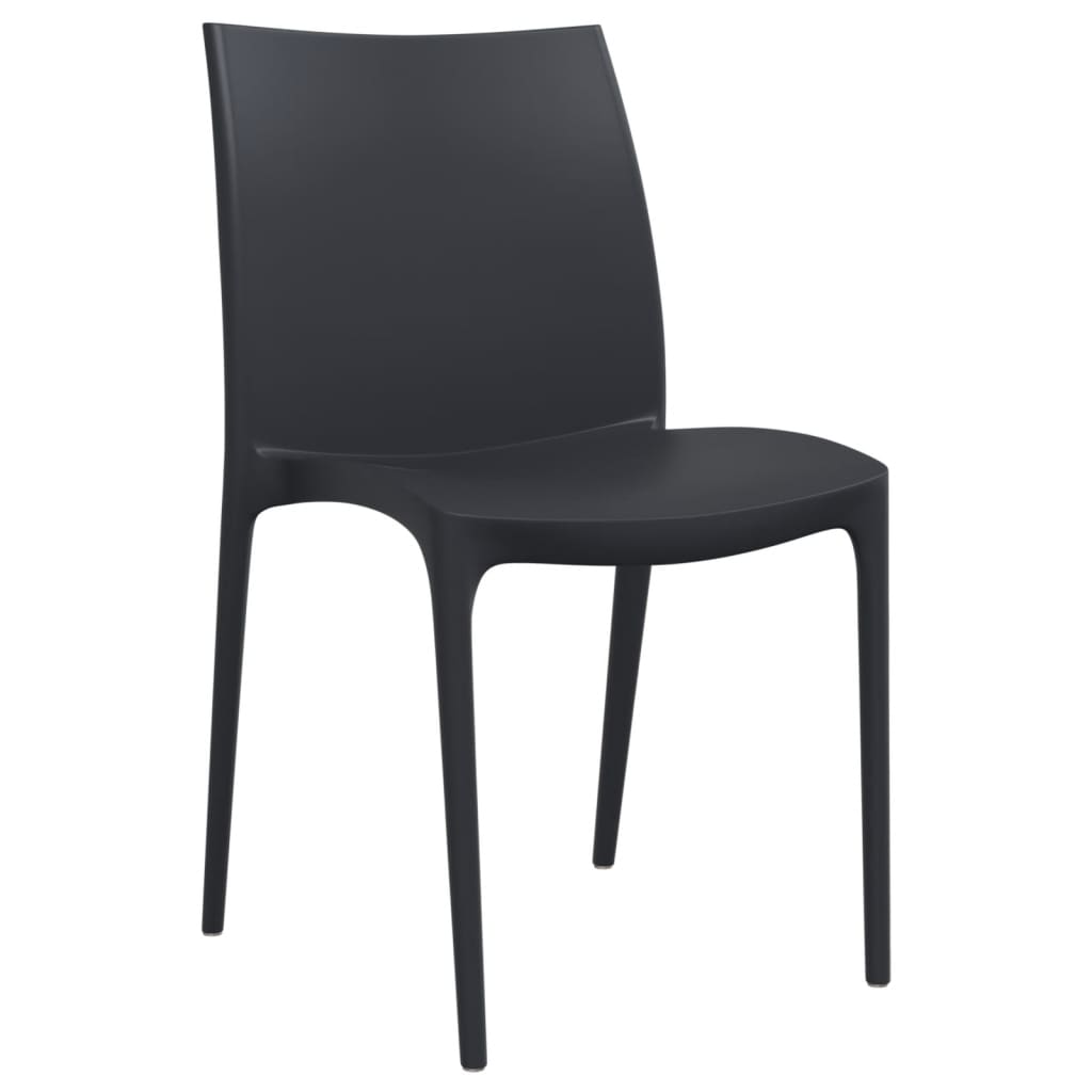 Set of 2 Anthracite Garden Chairs - Polypropylene, 50x46x80 cm