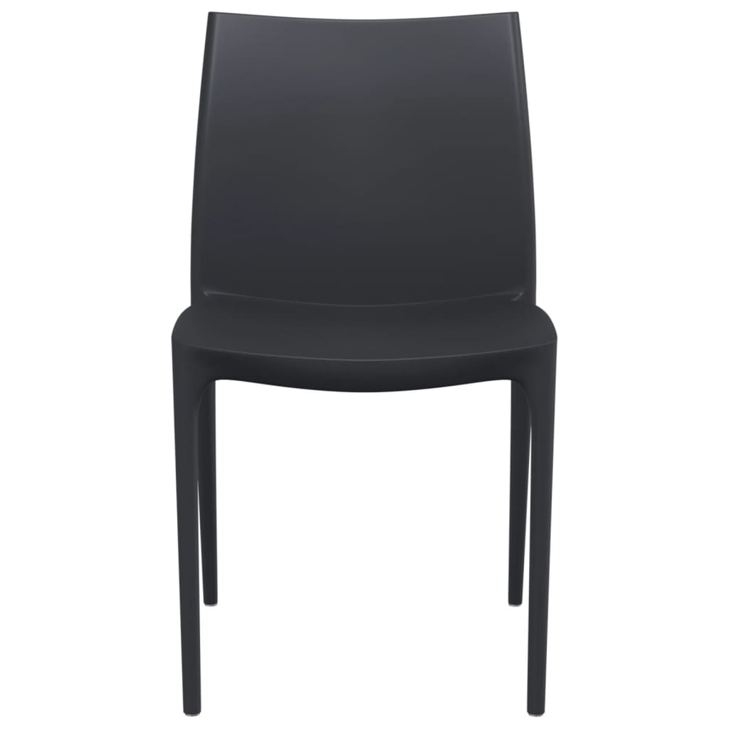 Set of 2 Anthracite Garden Chairs - Polypropylene, 50x46x80 cm