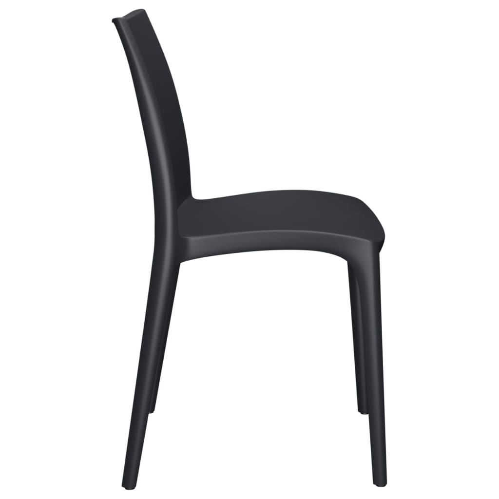 Set of 2 Anthracite Garden Chairs - Polypropylene, 50x46x80 cm