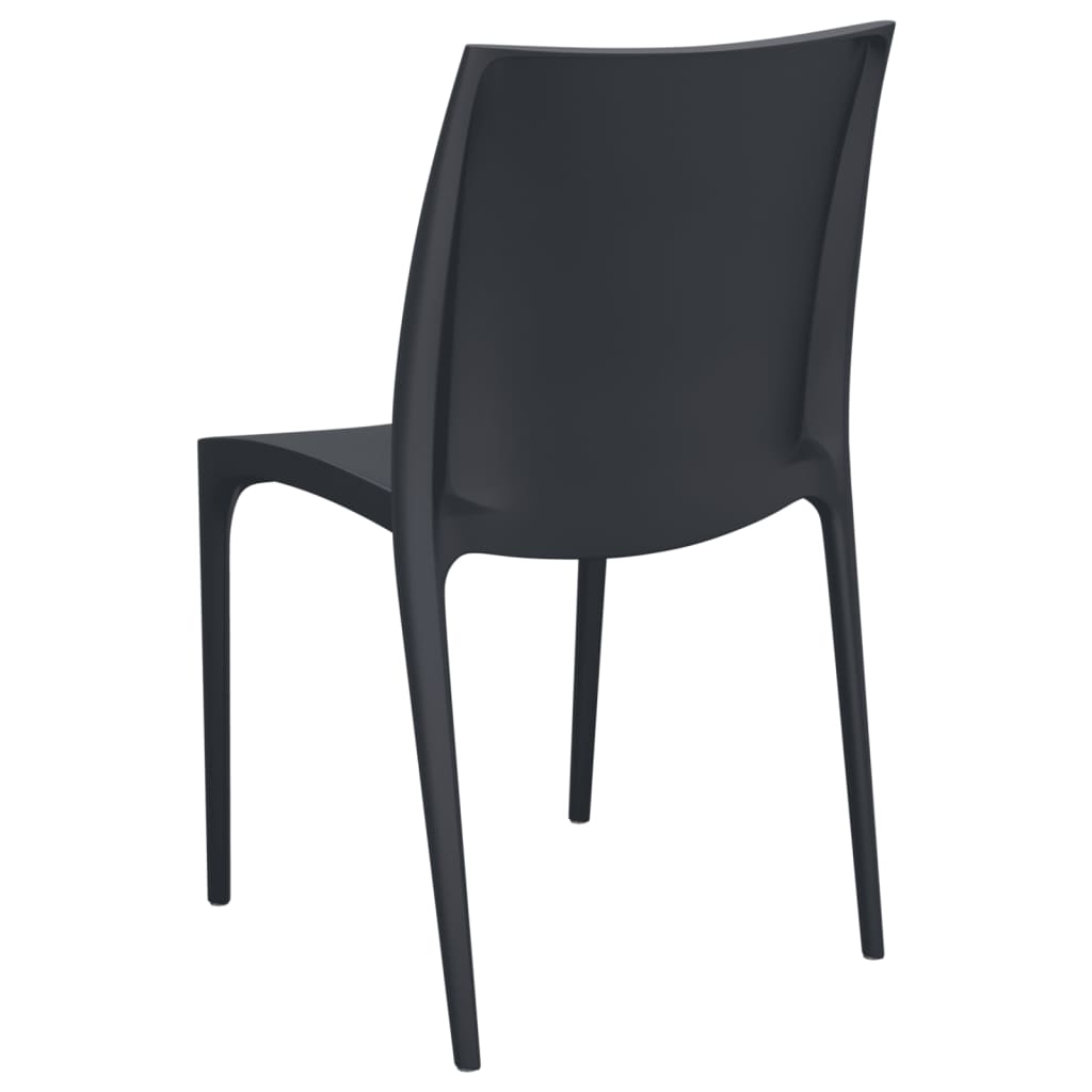 Set of 2 Anthracite Garden Chairs - Polypropylene, 50x46x80 cm