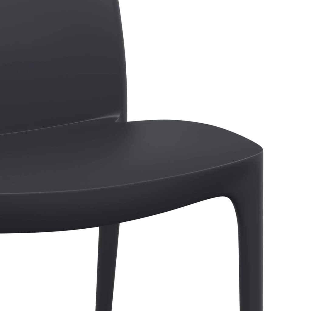 Set of 2 Anthracite Garden Chairs - Polypropylene, 50x46x80 cm