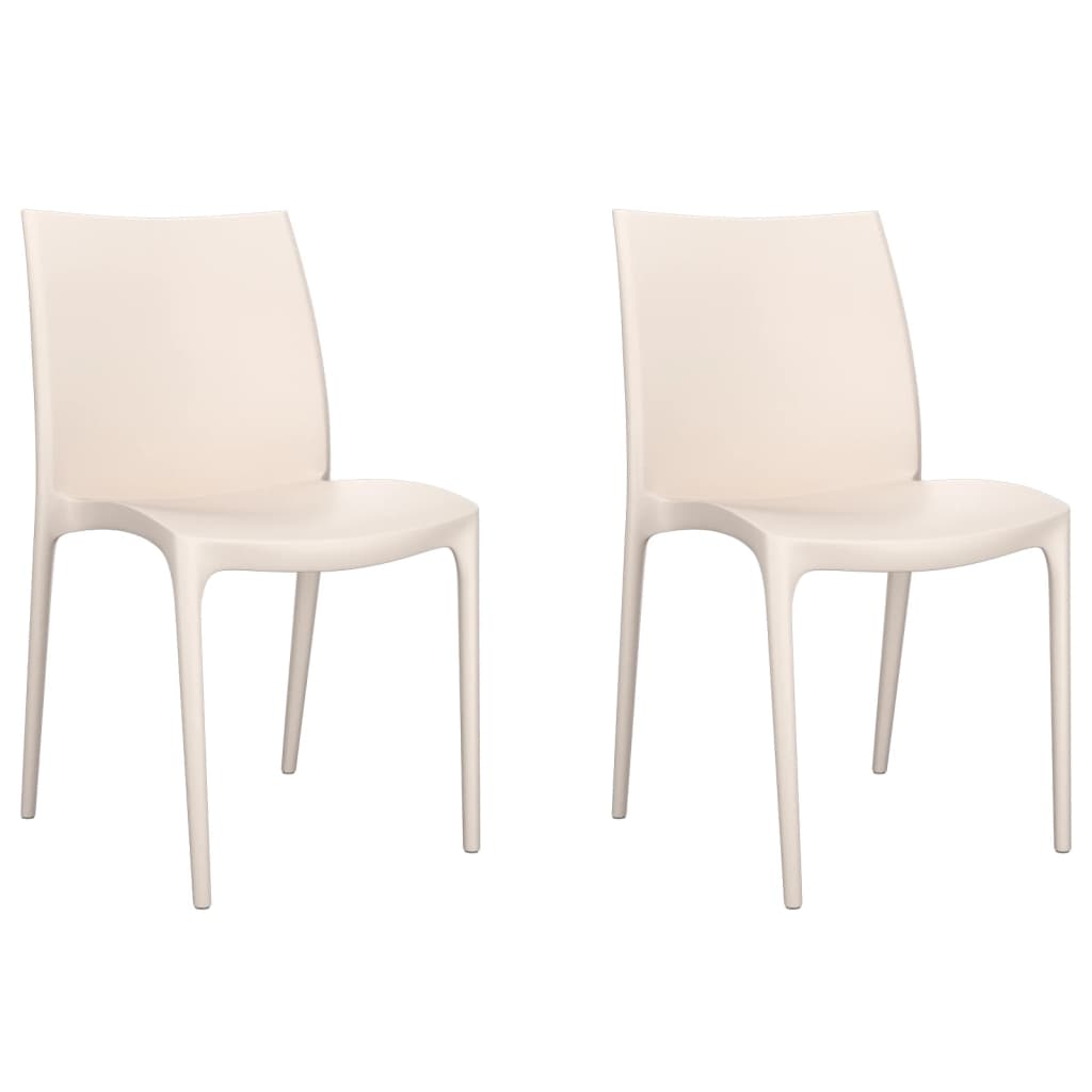 Cream Polypropylene Garden Chairs 2pcs - 50x46x80 cm
