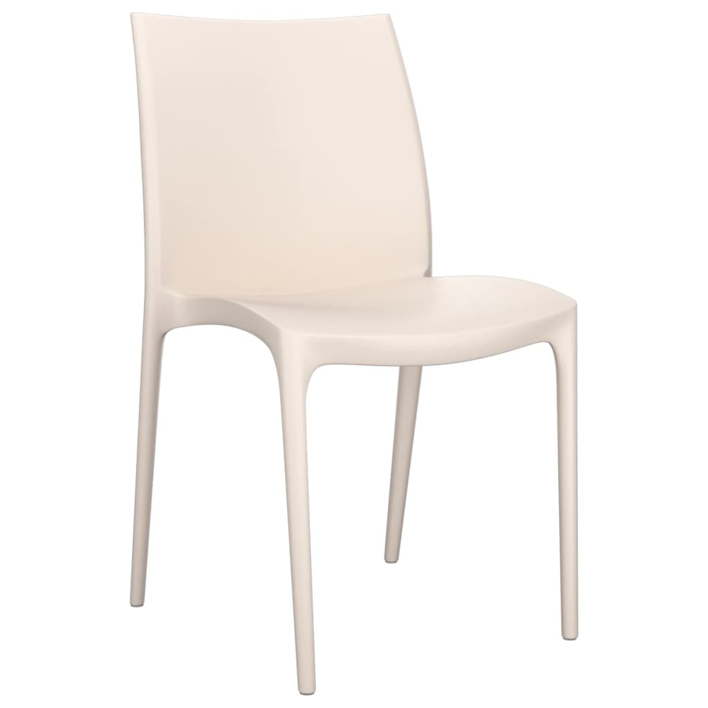 Cream Polypropylene Garden Chairs 2pcs - 50x46x80 cm