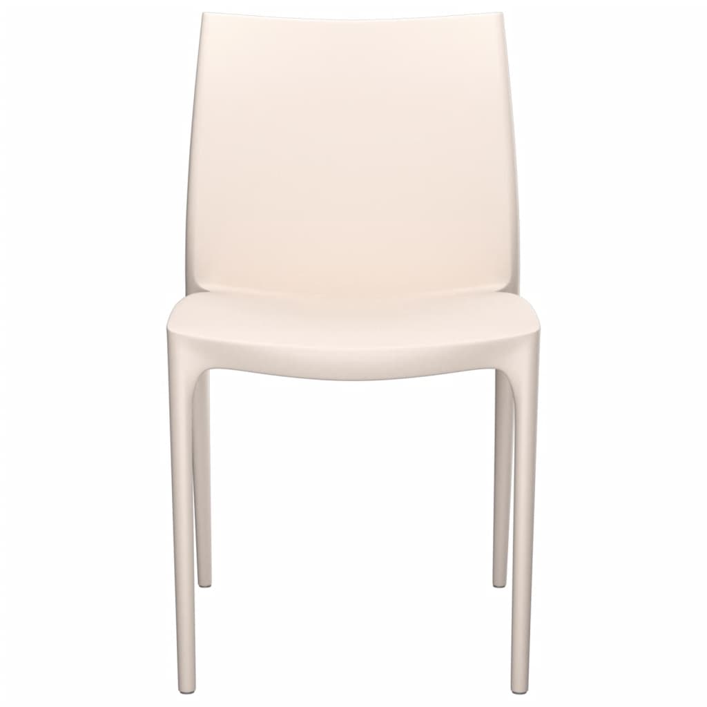 Cream Polypropylene Garden Chairs 2pcs - 50x46x80 cm