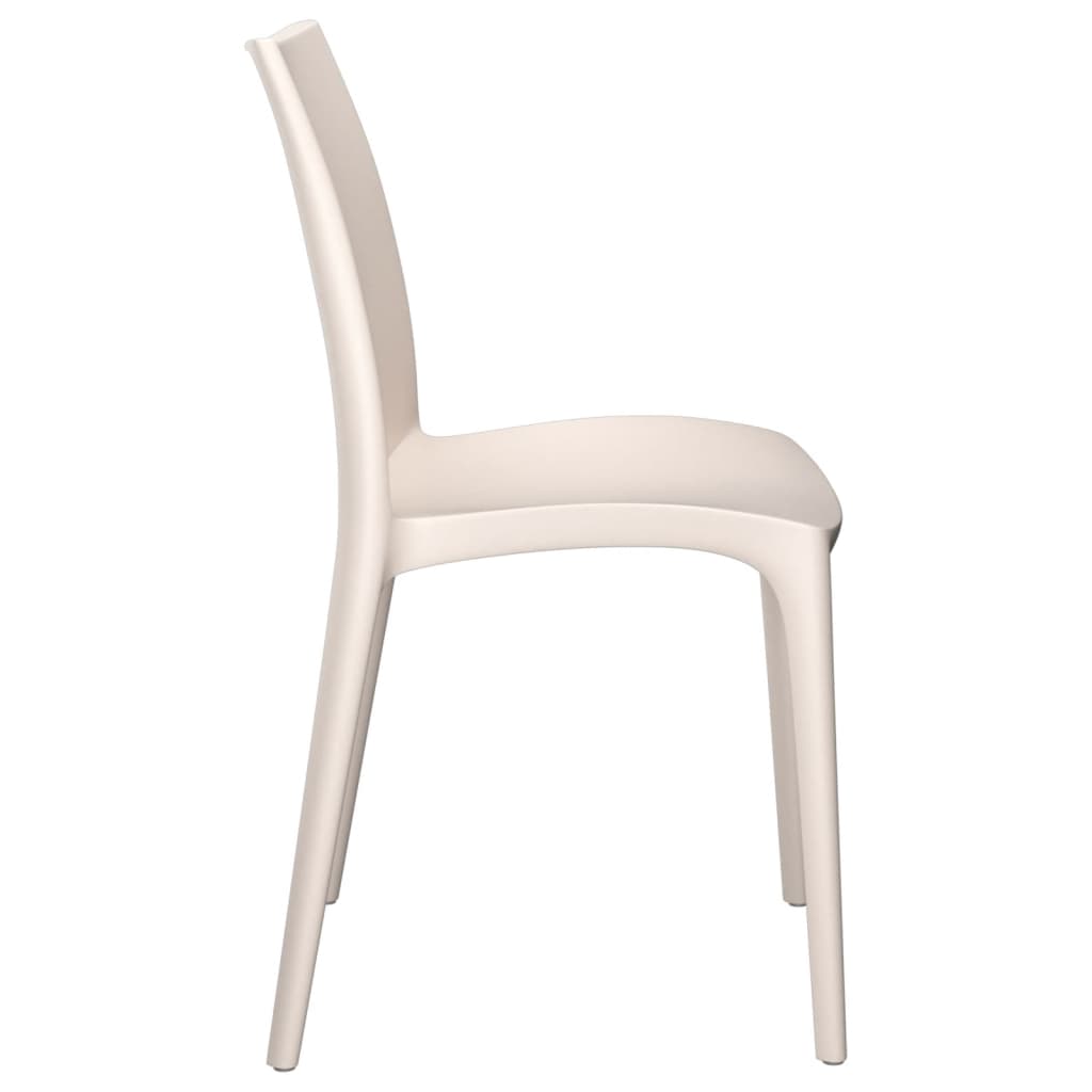 Cream Polypropylene Garden Chairs 2pcs - 50x46x80 cm