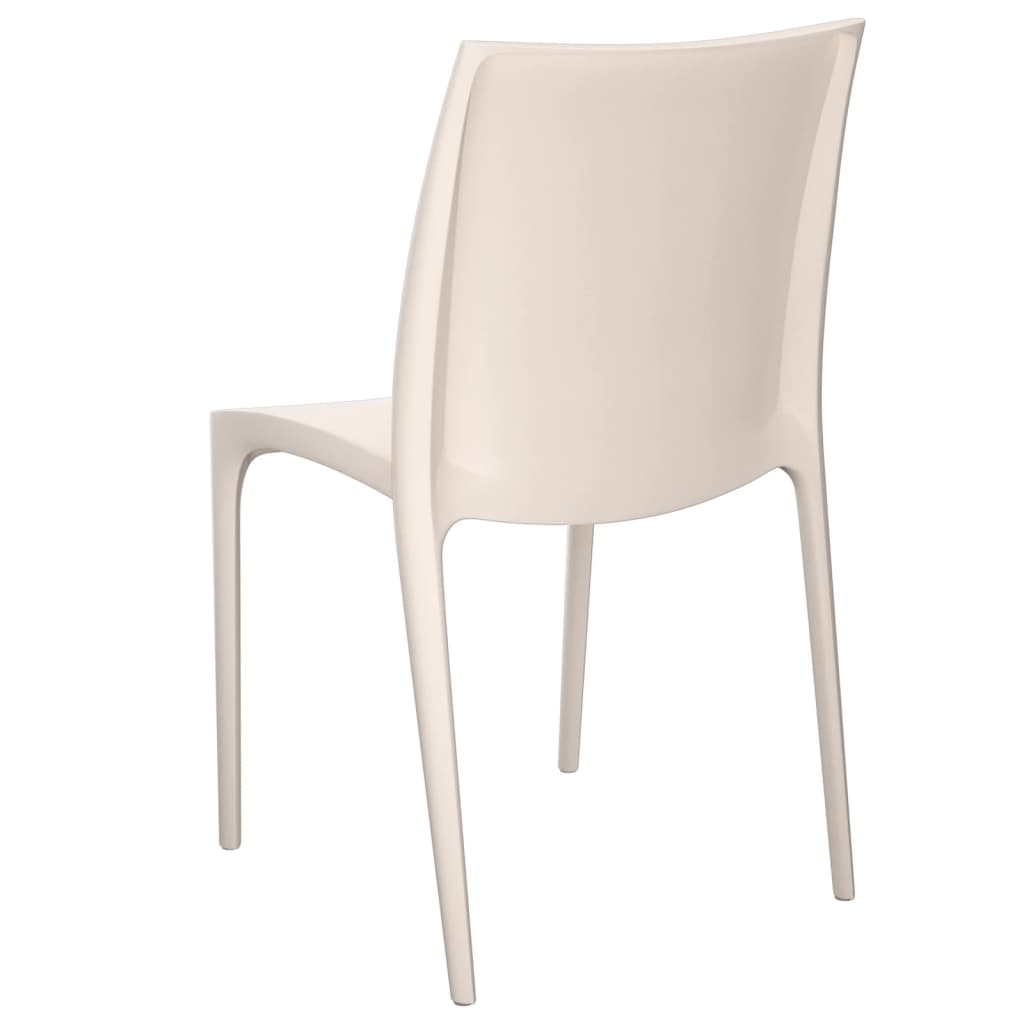 Cream Polypropylene Garden Chairs 2pcs - 50x46x80 cm