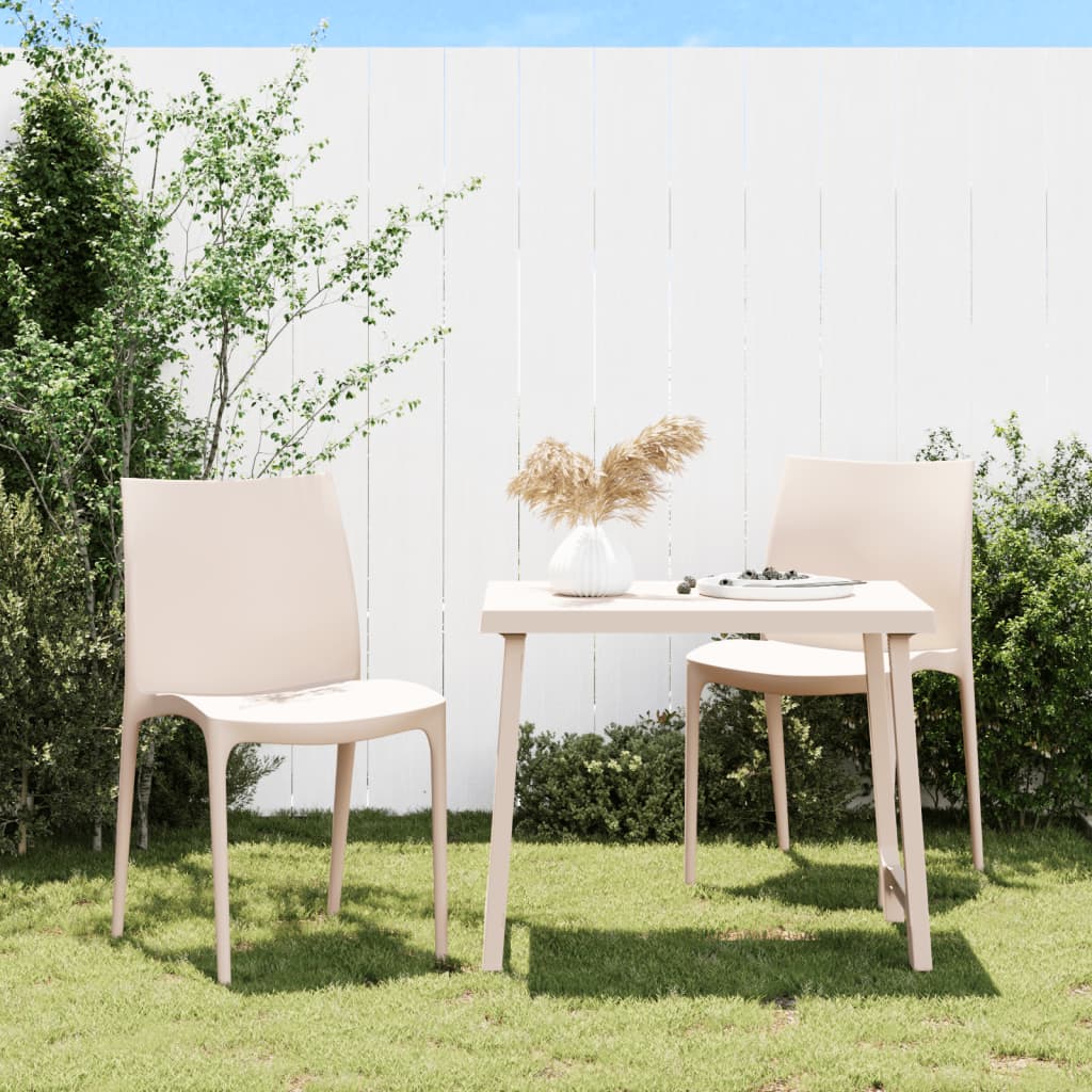Cream Polypropylene Garden Chairs 2pcs - 50x46x80 cm
