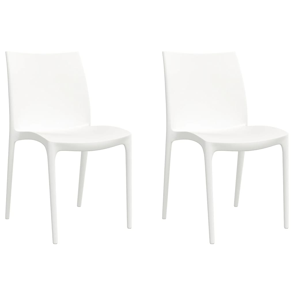 White Polypropylene Garden Chairs Set of 2 - 50x46x80 cm