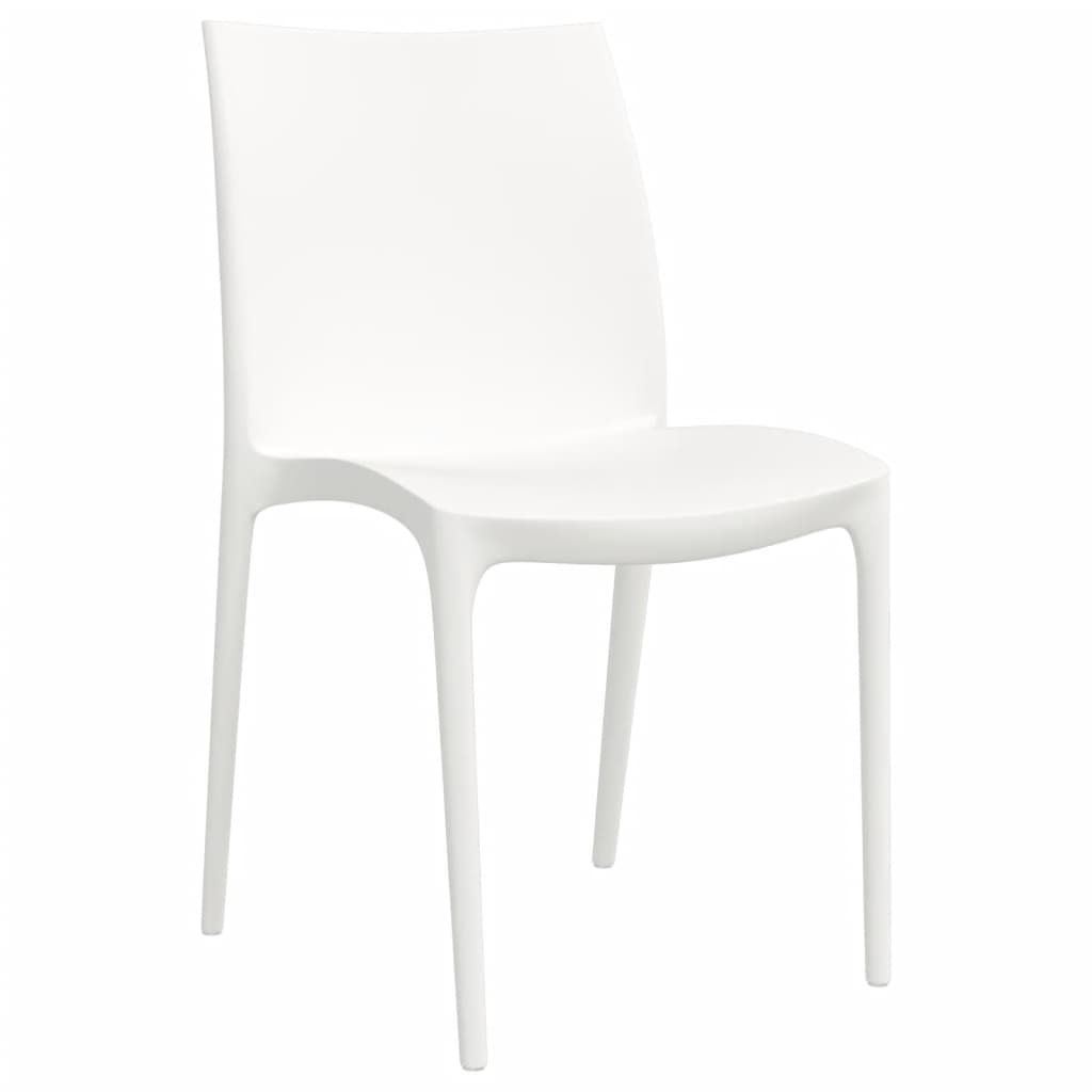 White Polypropylene Garden Chairs Set of 2 - 50x46x80 cm