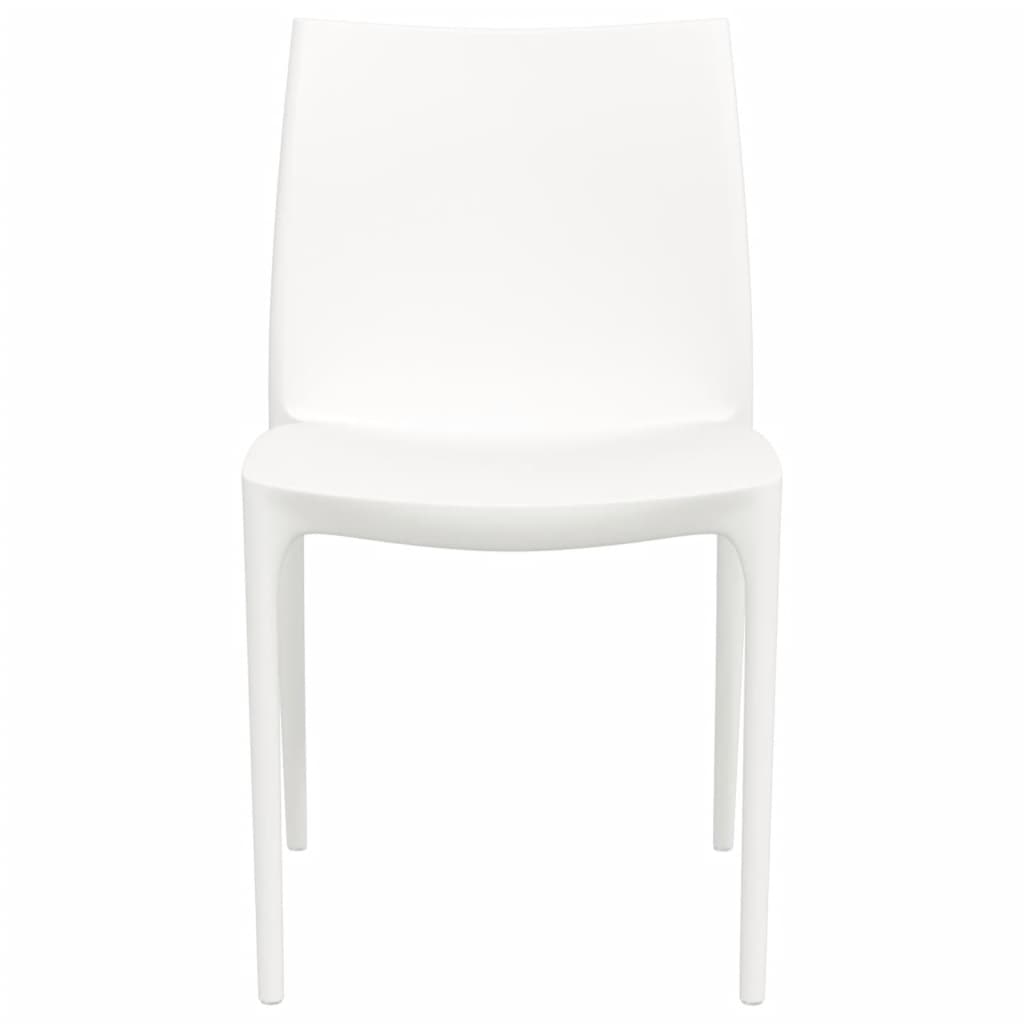 White Polypropylene Garden Chairs Set of 2 - 50x46x80 cm